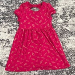 Playful Pink Kids Dress with Ice Cream Pattern
